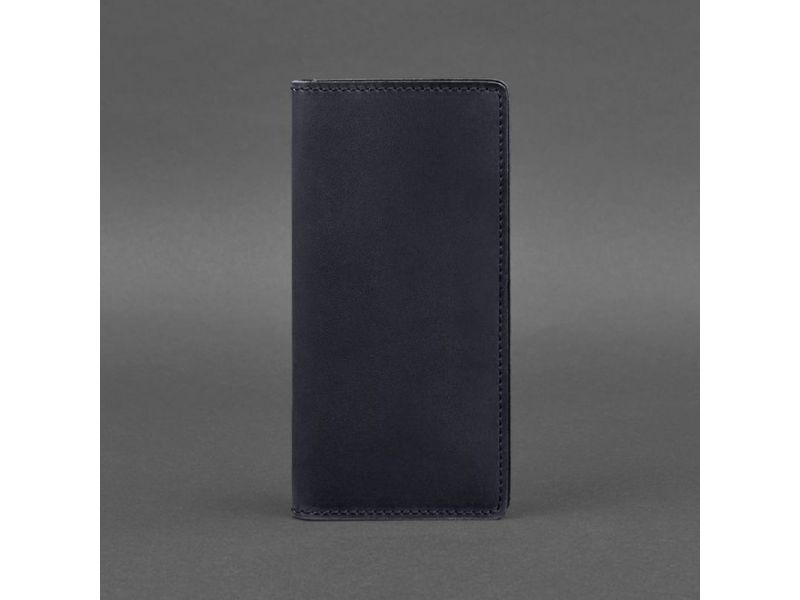 Кожаное портмоне-купюрник 11.0 темно-синее Crazy Horse, фото 5