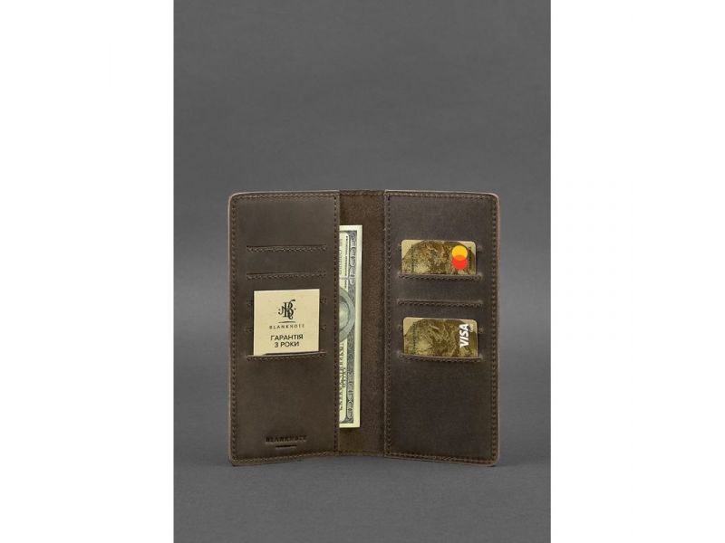 Кожаное портмоне-купюрник 11.0 темно-коричневое, фото 2