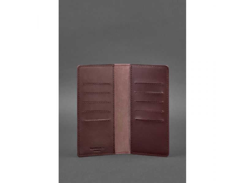 Кожаное портмоне-купюрник 11.0 бордовое, фото 3