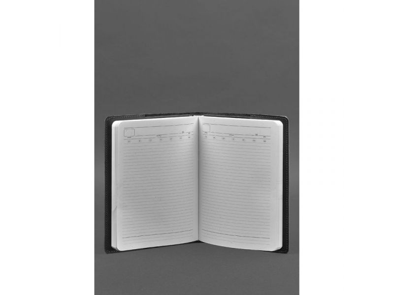 Кожаная обложка для блокнота 6.0 (софт-бук) черная Crazy Horse, фото 4