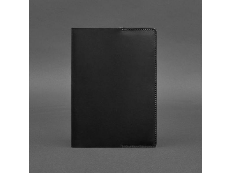 Кожаная обложка для блокнота 6.0 (софт-бук) черная Crazy Horse, фото 5