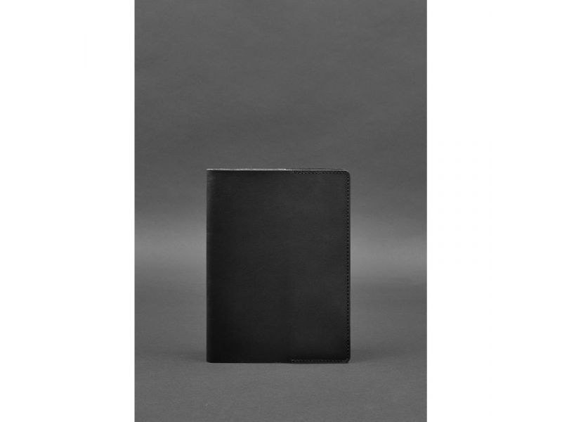 Кожаная обложка для блокнота 6.0 (софт-бук) черная Краст, фото 1