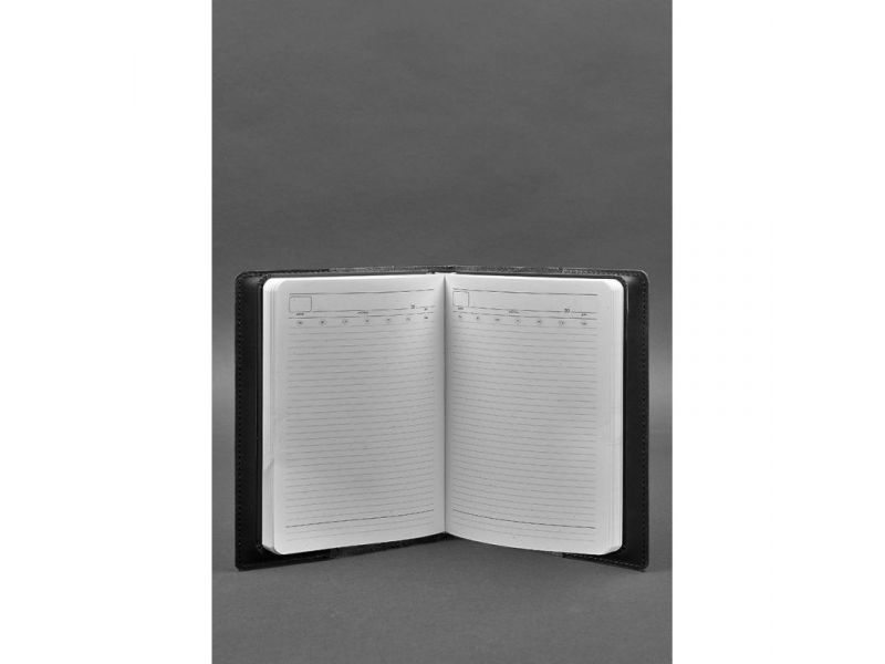 Кожаная обложка для блокнота 6.0 (софт-бук) черная Краст, фото 4