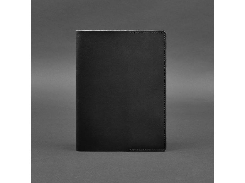 Кожаная обложка для блокнота 6.0 (софт-бук) черная Краст, фото 5