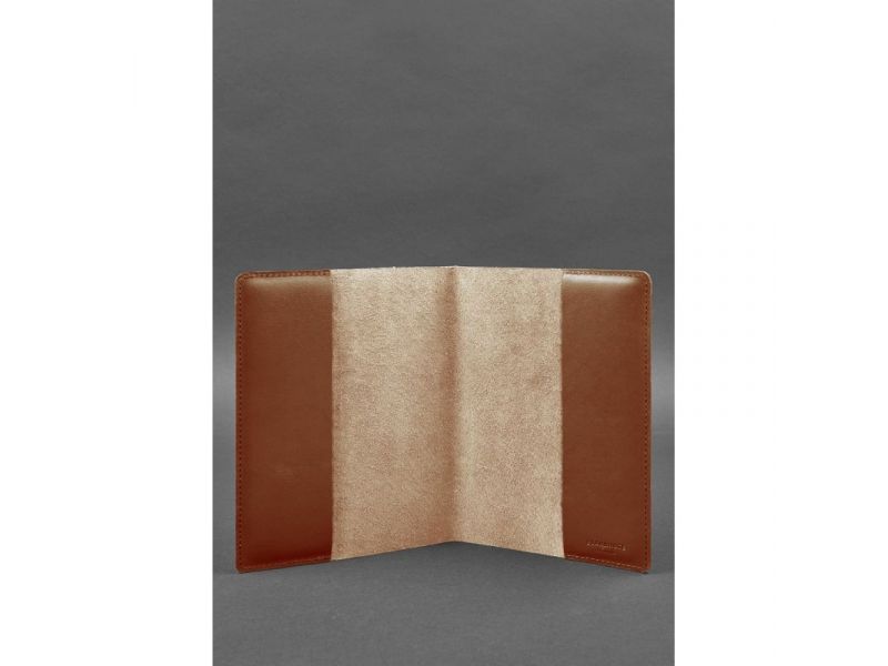 Кожаная обложка для блокнота 6.0 (софт-бук) светло-коричневая, фото 2