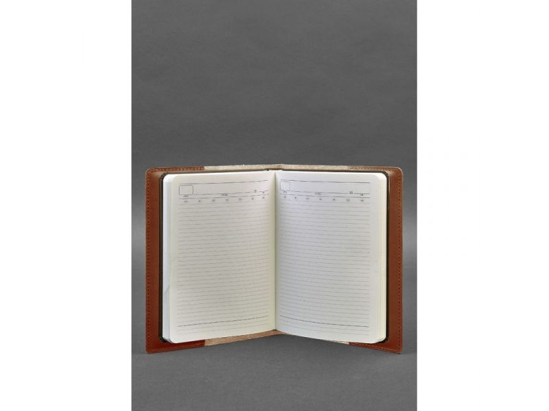 Кожаная обложка для блокнота 6.0 (софт-бук) светло-коричневая, фото 4