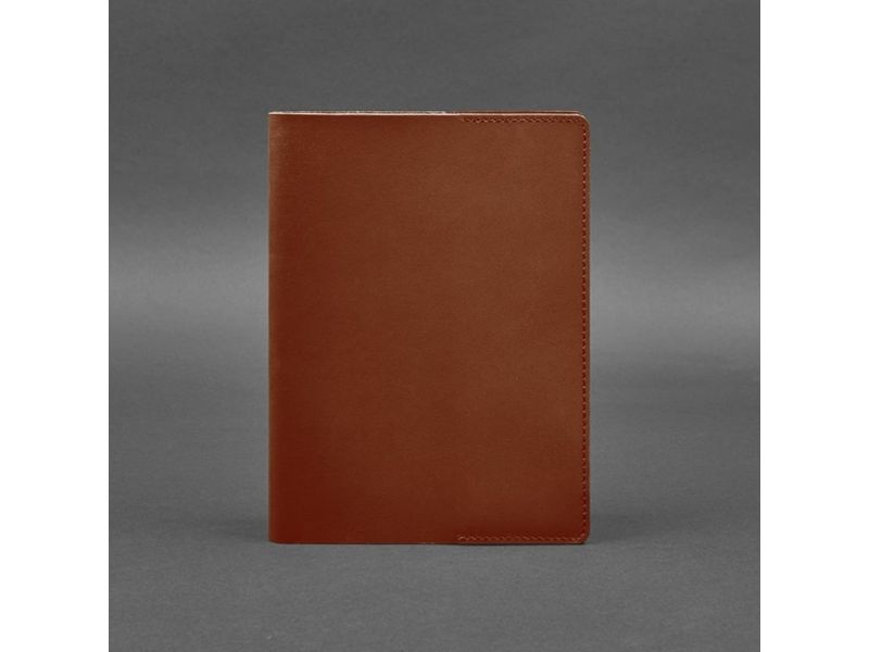 Кожаная обложка для блокнота 6.0 (софт-бук) светло-коричневая, фото 5