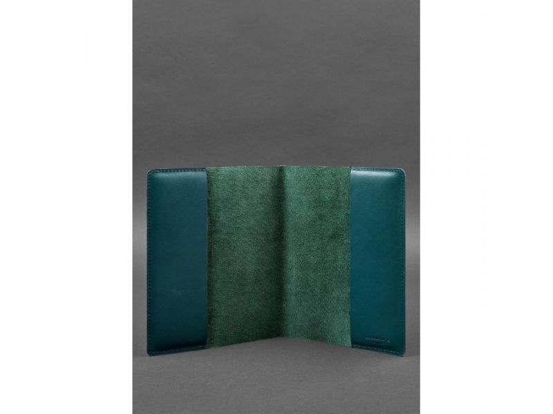 Кожаная обложка для блокнота 6.0 (софт-бук) зеленая, фото 2