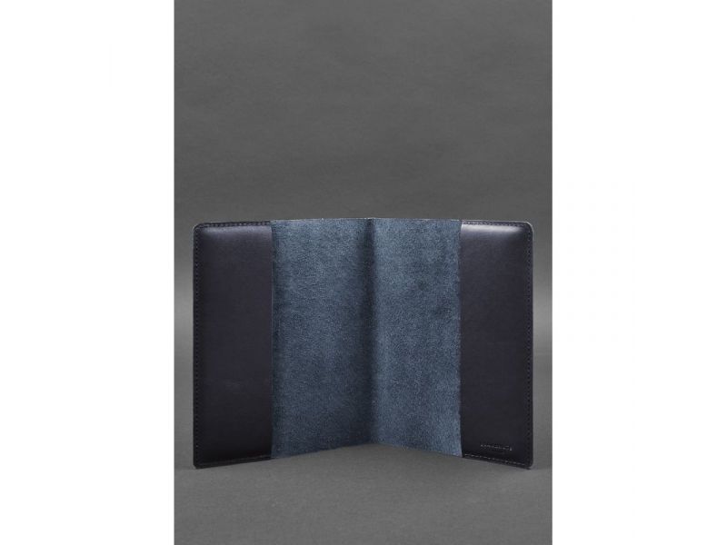 Кожаная обложка для блокнота 6.0 (софт-бук) синяя, фото 2