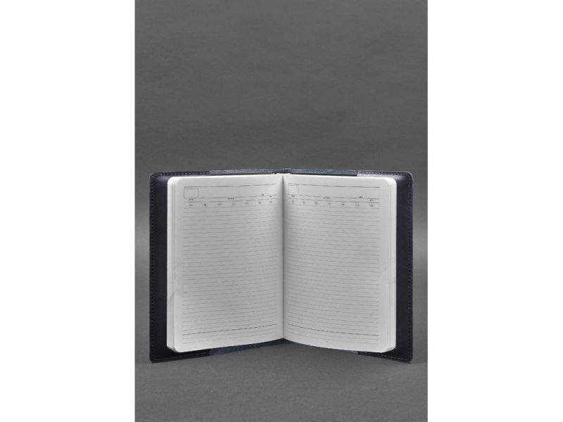 Кожаная обложка для блокнота 6.0 (софт-бук) синяя, фото 4