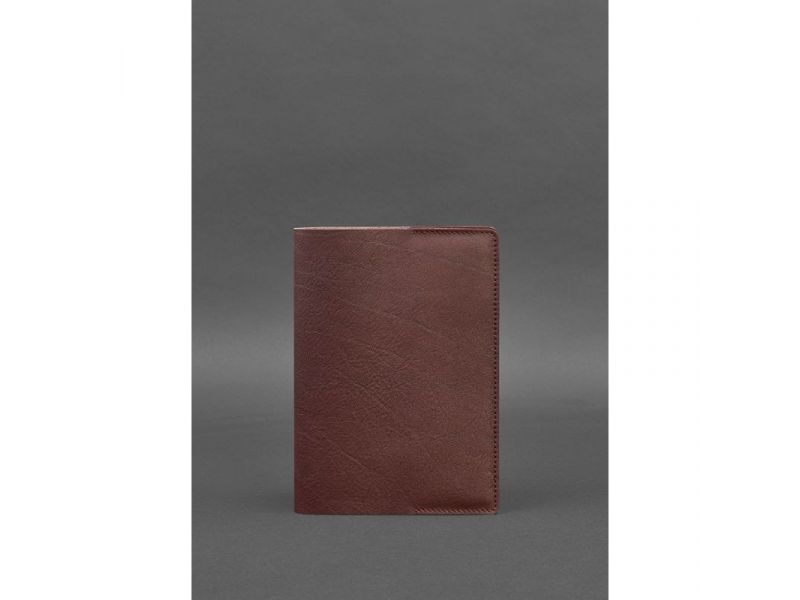 Кожаная обложка для блокнота 6.0 (софт-бук) Бордовая Краст, фото 1