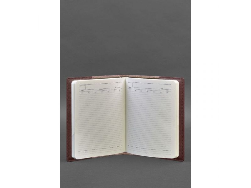Кожаная обложка для блокнота 6.0 (софт-бук) Бордовая Краст, фото 4
