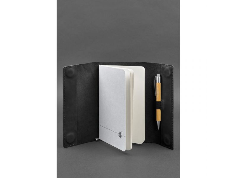 Кожаный блокнот софт-бук 7.0 черный Crazy Horse, фото 2