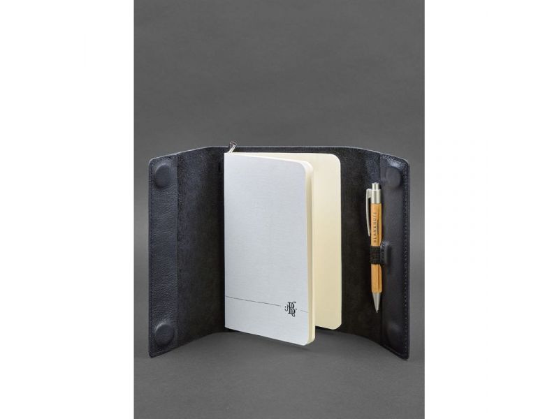 Кожаный блокнот софт-бук 7.0 темно-синий, фото 2