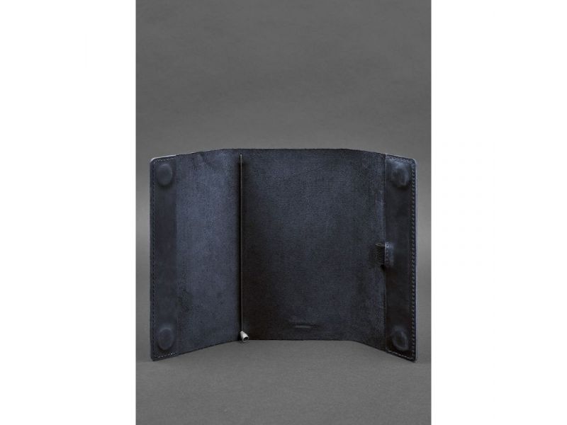 Кожаный блокнот софт-бук 7.0 темно-синий Crazy Horse, фото 3