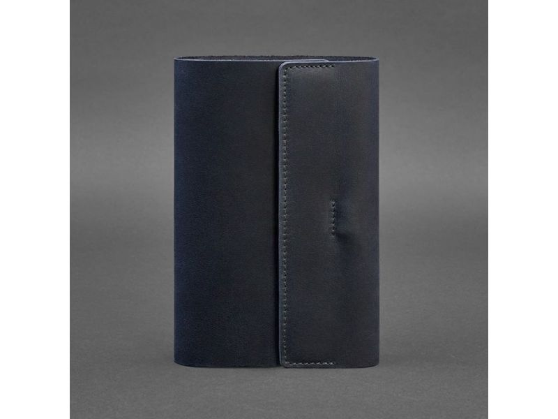 Кожаный блокнот софт-бук 7.0 темно-синий Crazy Horse, фото 5