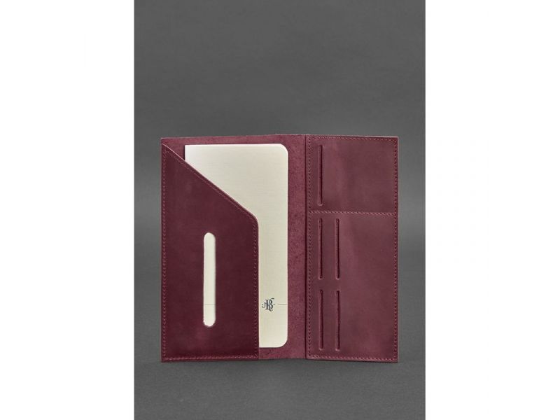 Кожаный тревел-кейс 3.1 бордовый Crazy Horse, фото 3