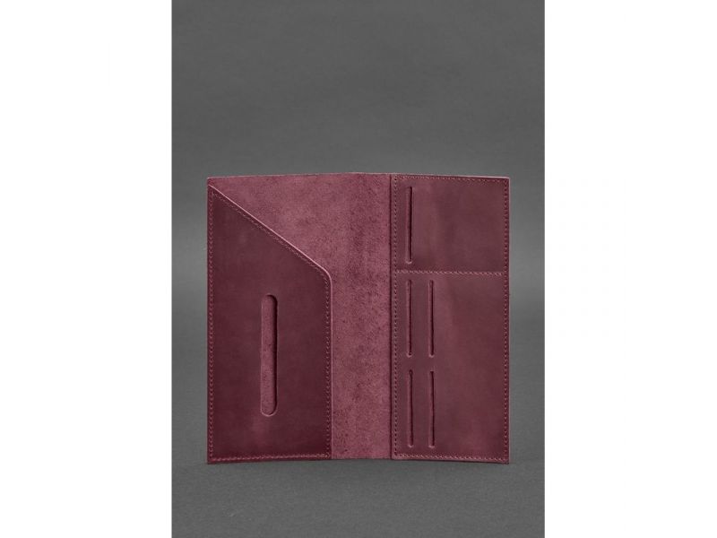 Кожаный тревел-кейс 3.1 бордовый Crazy Horse, фото 4