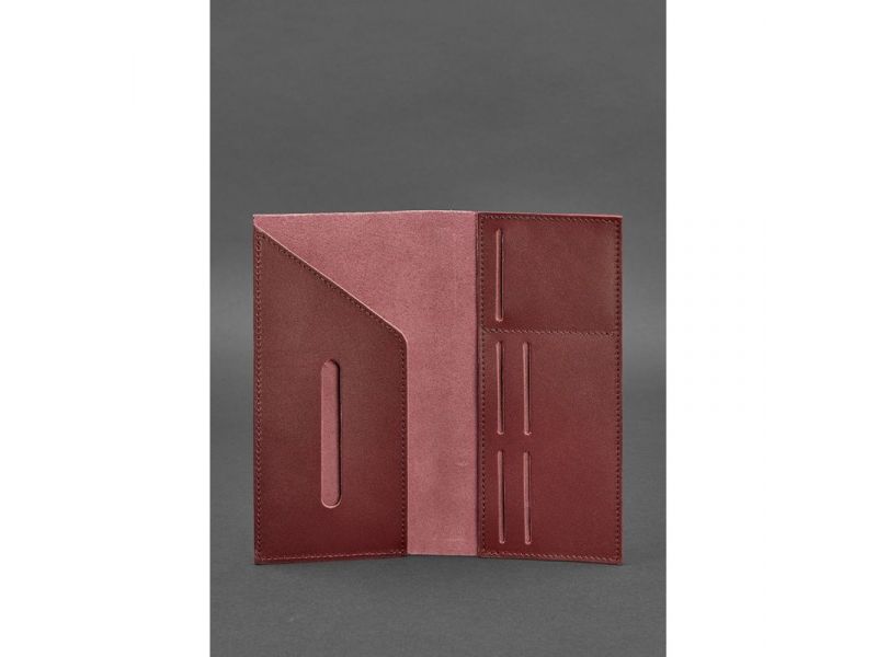 Кожаный тревел-кейс 3.1 бордовый Краст, фото 4