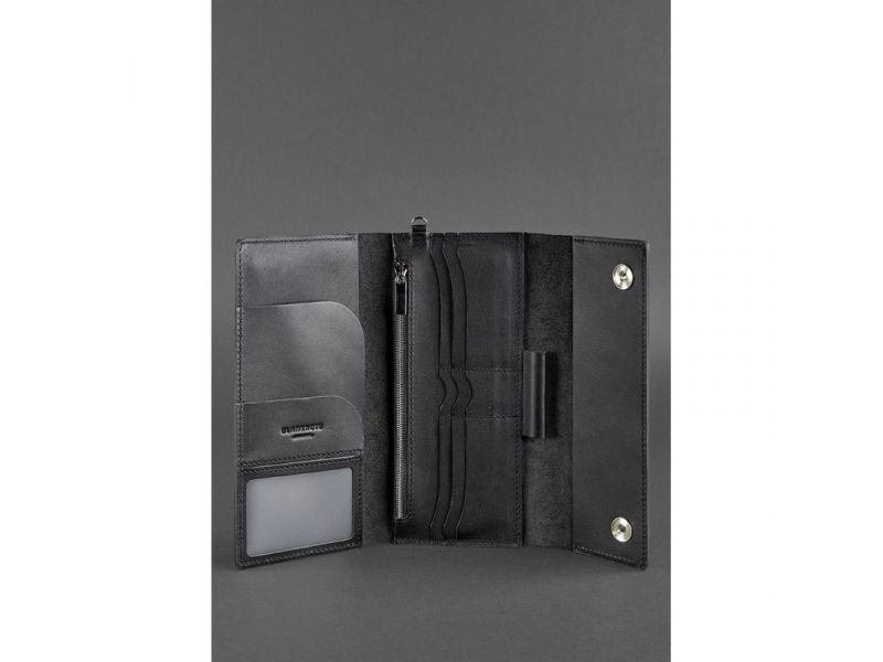 Кожаный клатч-органайзер (Тревел-кейс) 5.1 черный, фото 4