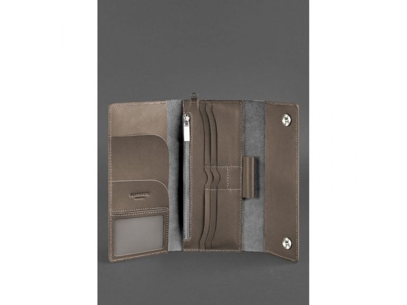 Кожаный клатч-органайзер (Тревел-кейс) 5.1 темно-бежевый, фото 2