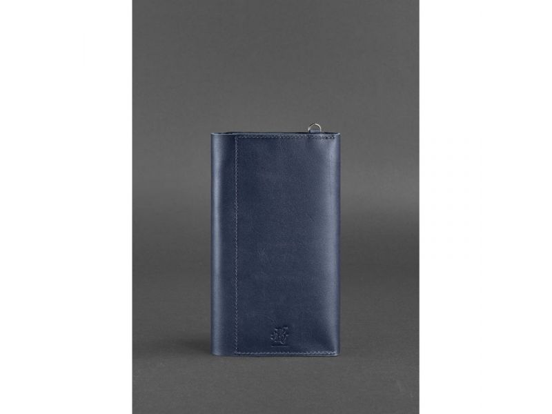 Кожаный клатч-органайзер (Тревел-кейс) 5.1 темно-синий, фото 5