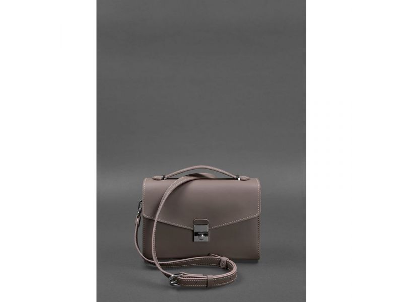 Женская кожаная сумка-кроссбоди Lola темно-бежевая, фото 4