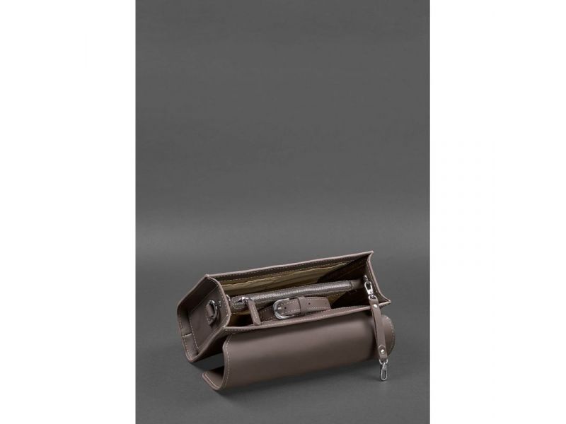 Женская кожаная сумка-кроссбоди Lola темно-бежевая, фото 5