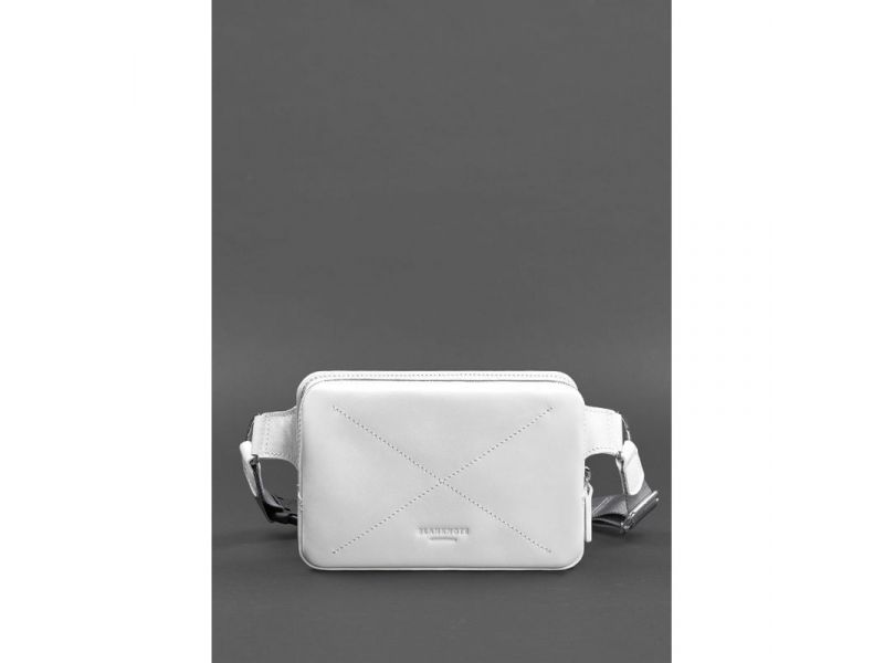 Кожаная женская поясная сумка Dropbag Mini белая, фото 2