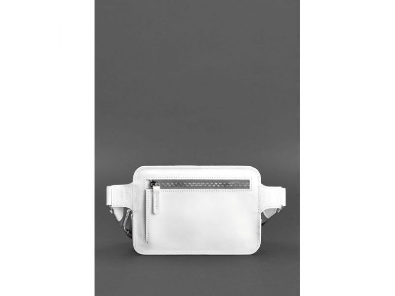 Кожаная женская поясная сумка Dropbag Mini белая, фото 4