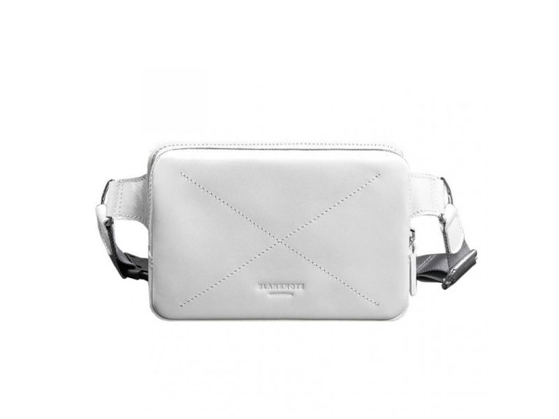 Кожаная женская поясная сумка Dropbag Mini белая, фото 9