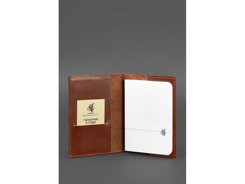 Кожаная обложка для паспорта и военного билета 1.2 светло-коричневая, фото 2