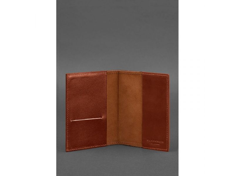 Кожаная обложка для паспорта и военного билета 1.2 светло-коричневая, фото 3