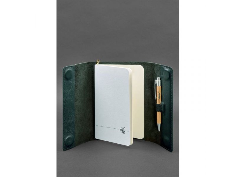 Кожаный блокнот софт-бук 7.0 зеленый, фото 2