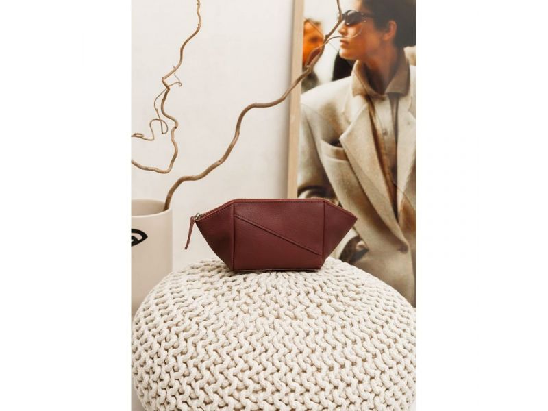 Женская кожаная косметичка 2.0 Бордовая Краст, фото 1