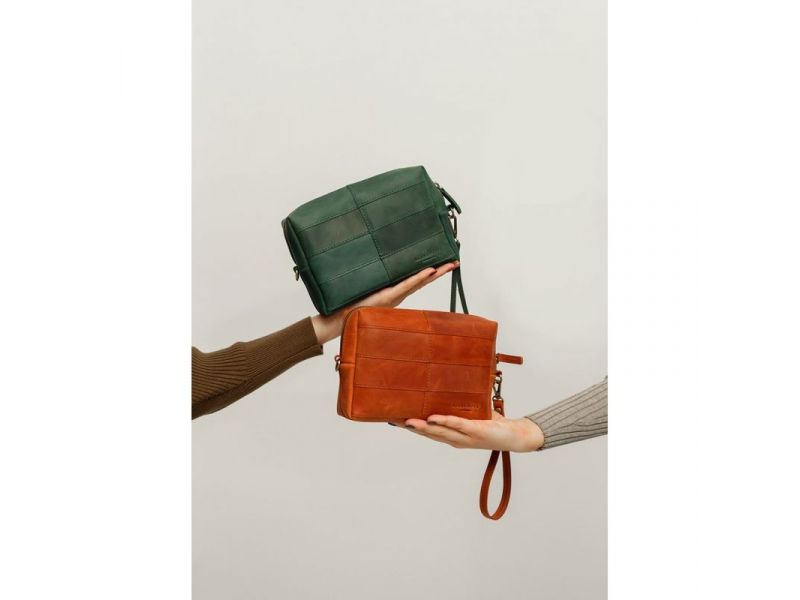 Кожаная косметичка-несессер 3.1 Светло-коричневая Crazy Horse, фото 6