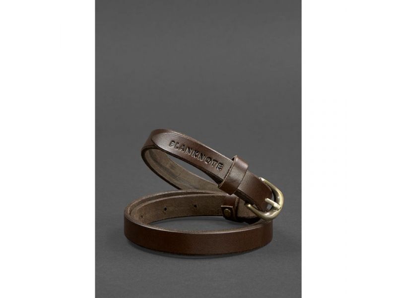 Женский кожаный узкий ремень 15 мм Коричневый, фото 1