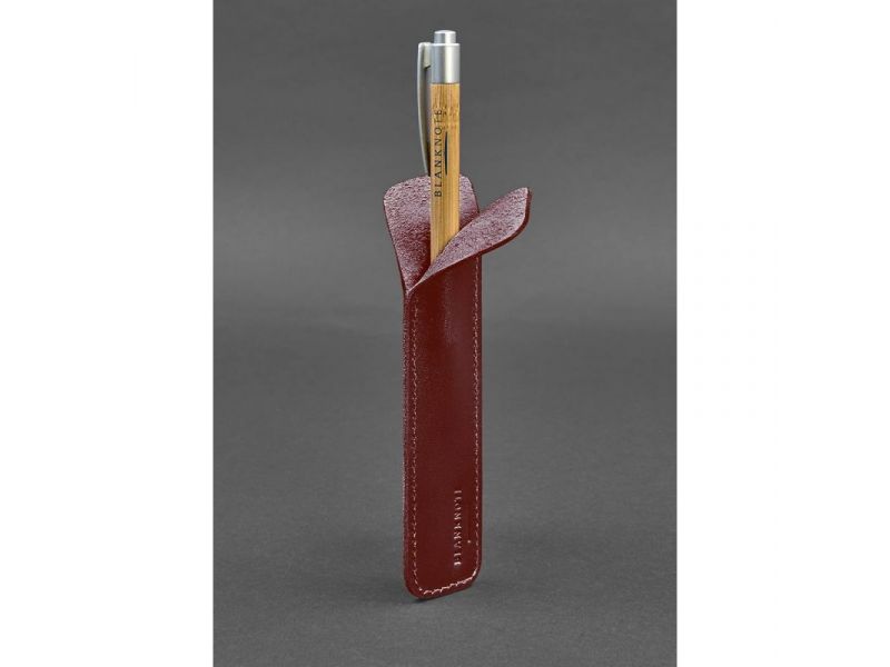 Кожаный чехол для ручки 2.0 Бордовый, фото 3