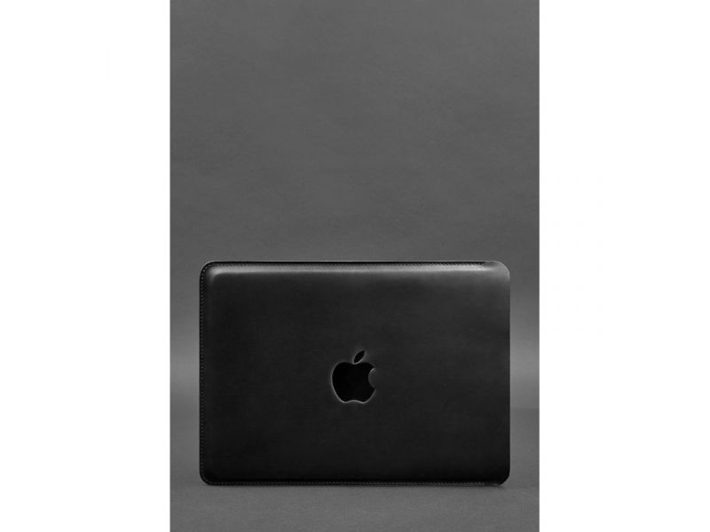 Кожаный чехол для MacBook 13 дюйм Черный Crazy Horse, фото 2