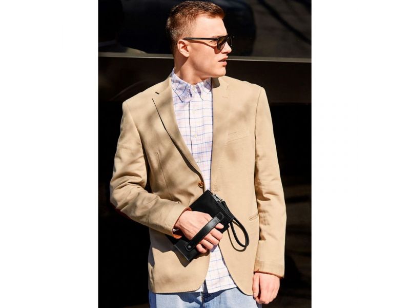 Кожаный мужской клатч-барсетка 3.0 черный Crazy Horse, фото 1