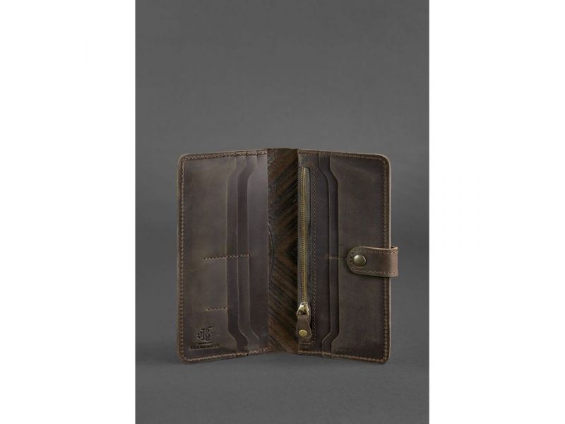 Кожаное портмоне 7.0 Темно-коричневое Crazy Horse, фото 3