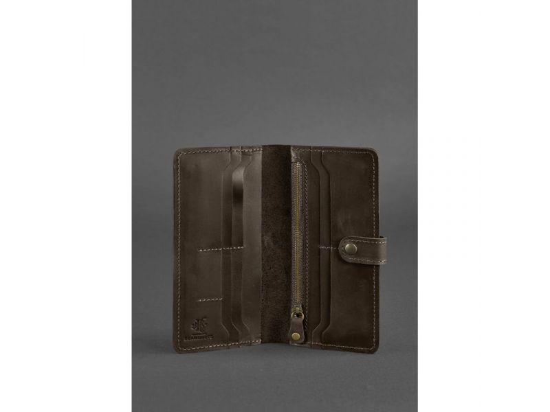 Кожаное портмоне 7.0 Темно-коричневое Crazy Horse, фото 4