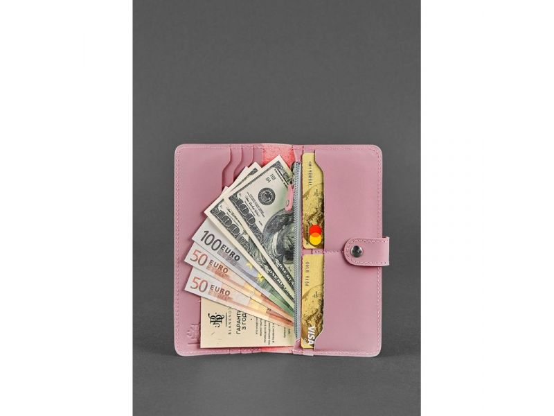 Кожаное женское портмоне 7.0 Розовое, фото 2