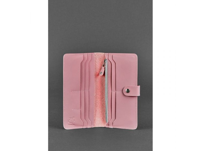 Кожаное женское портмоне 7.0 Розовое, фото 3