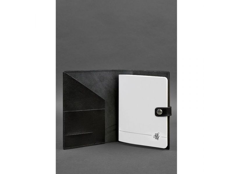 Кожаная папка (софт-бук) для блокнота и планшета 10.0 Угольно-черная, фото 2