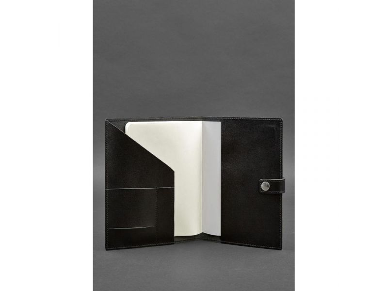 Кожаная папка (софт-бук) для блокнота и планшета 10.0 Угольно-черная, фото 3