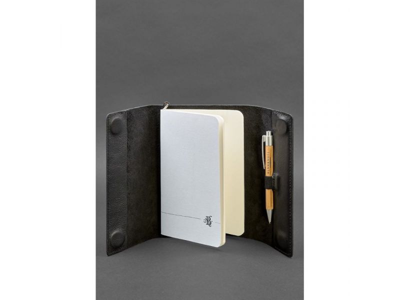 Кожаный блокнот софт-бук 7.0 черный Краст, фото 3