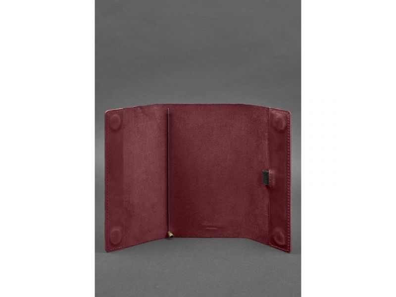 Кожаный блокнот софт-бук 7.0 бордовый Crazy Horse, фото 3