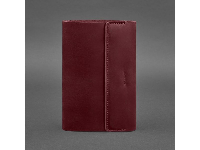 Кожаный блокнот софт-бук 7.0 бордовый Crazy Horse, фото 5