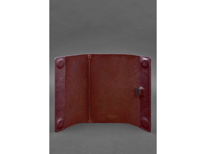 Кожаный блокнот софт-бук 7.0 бордовый Краст, фото 3